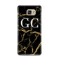 Personalised Gold Black Marble Monogram Samsung Galaxy A7 2016 Case on gold phone