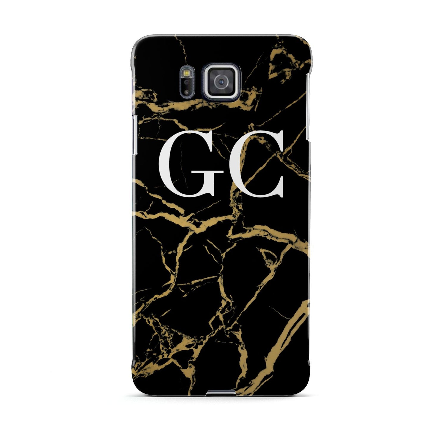 Personalised Gold Black Marble Monogram Samsung Galaxy Alpha Case