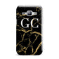 Personalised Gold Black Marble Monogram Samsung Galaxy J1 2015 Case