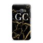 Personalised Gold Black Marble Monogram Samsung Galaxy J1 2016 Case