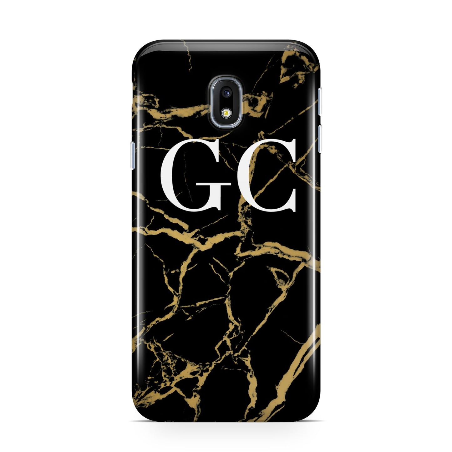 Personalised Gold Black Marble Monogram Samsung Galaxy J3 2017 Case