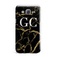 Personalised Gold Black Marble Monogram Samsung Galaxy J7 Case