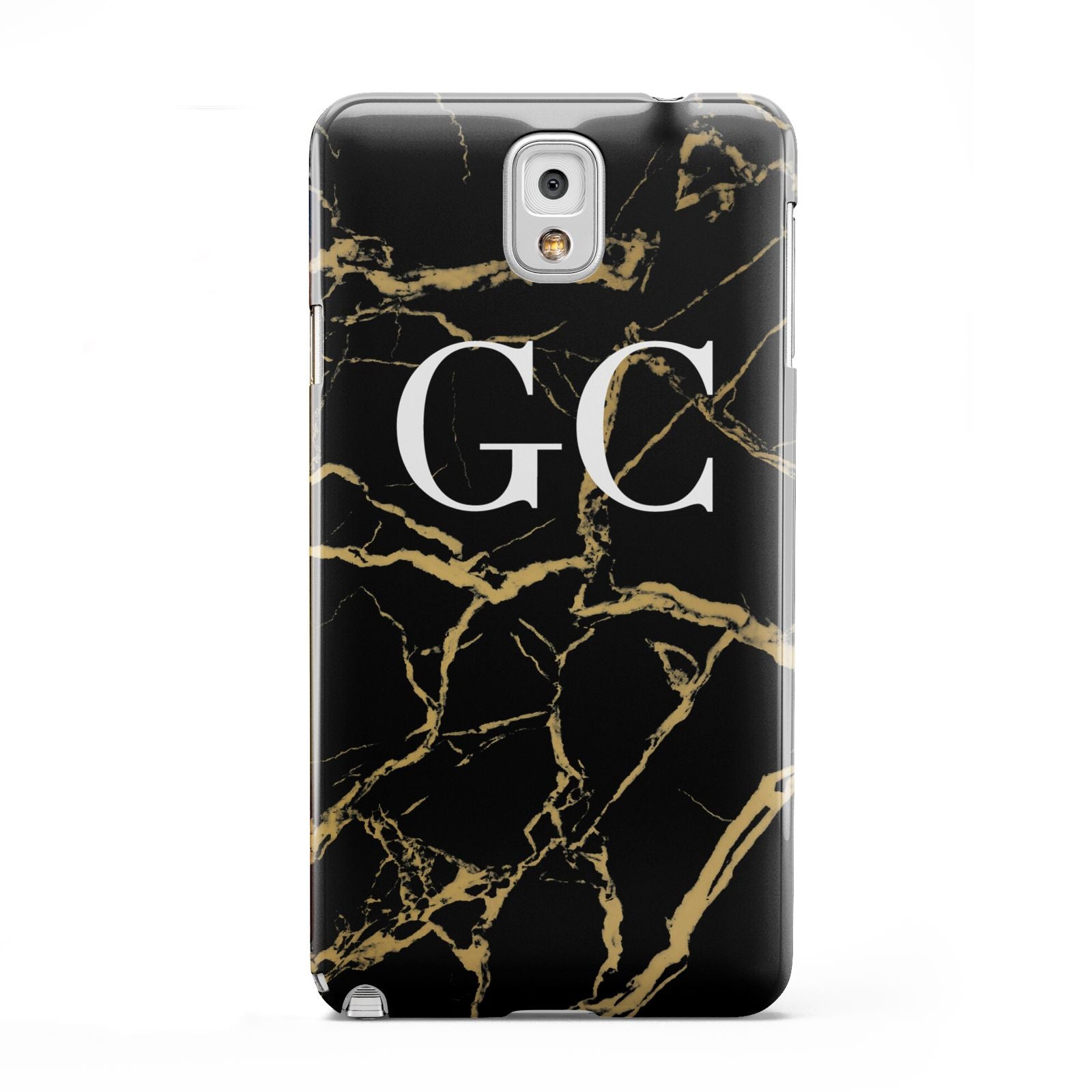 Personalised Gold Black Marble Monogram Samsung Galaxy Note 3 Case