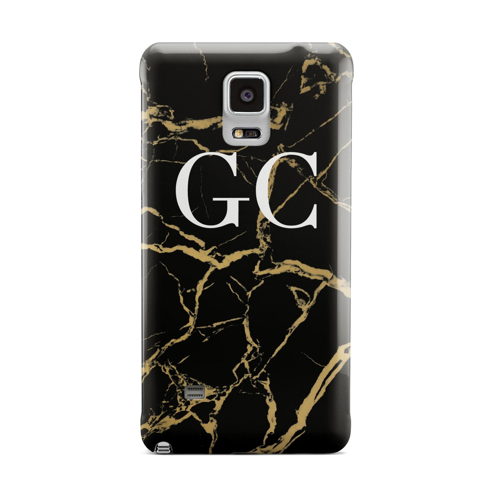 Personalised Gold Black Marble Monogram Samsung Galaxy Note 4 Case