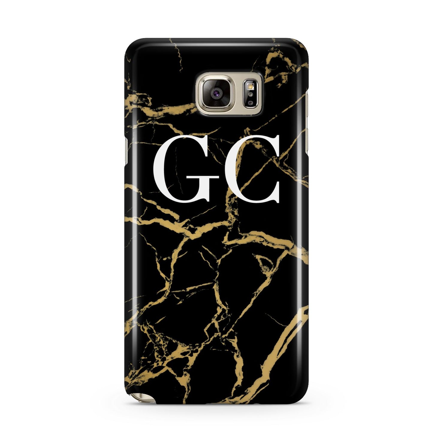 Personalised Gold Black Marble Monogram Samsung Galaxy Note 5 Case