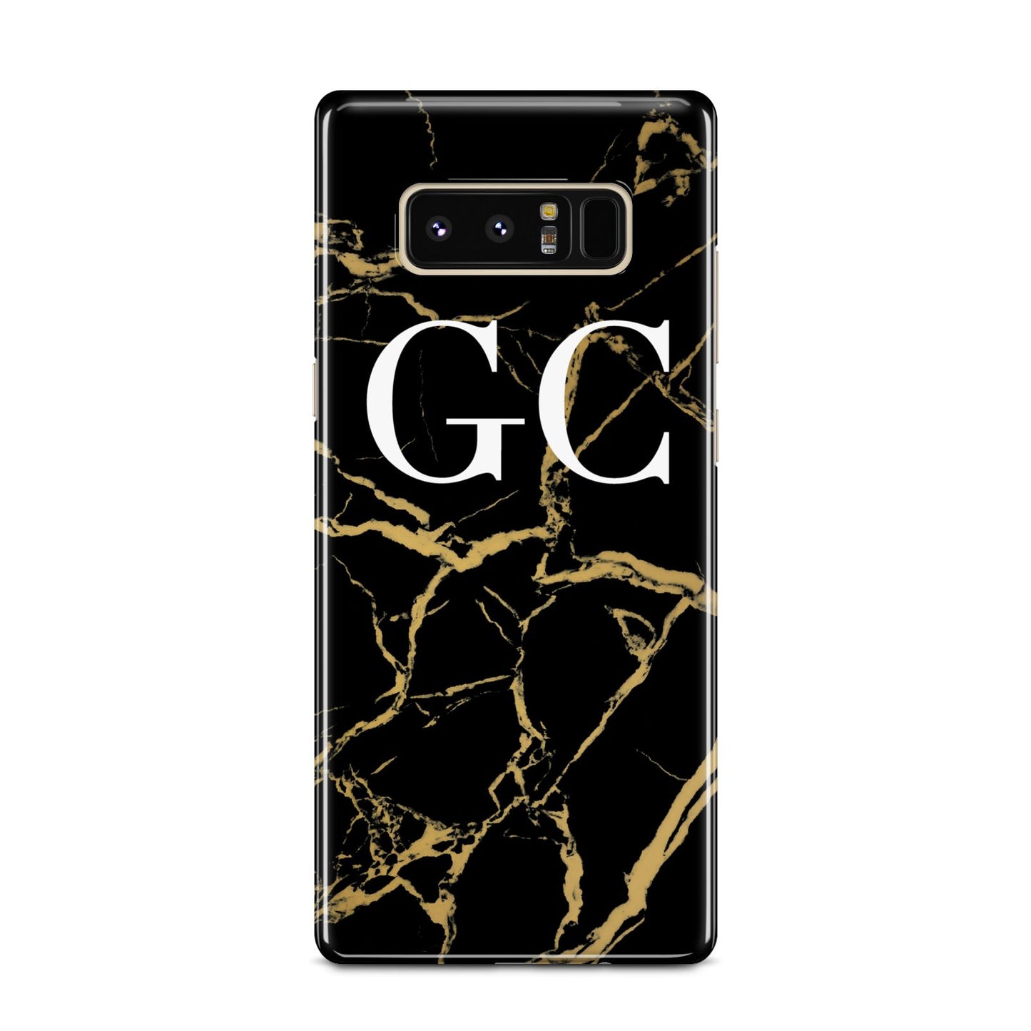 Personalised Gold Black Marble Monogram Samsung Galaxy Note 8 Case