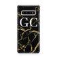 Personalised Gold Black Marble Monogram Samsung Galaxy S10 Plus Case