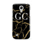 Personalised Gold Black Marble Monogram Samsung Galaxy S4 Mini Case