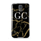Personalised Gold Black Marble Monogram Samsung Galaxy S5 Case