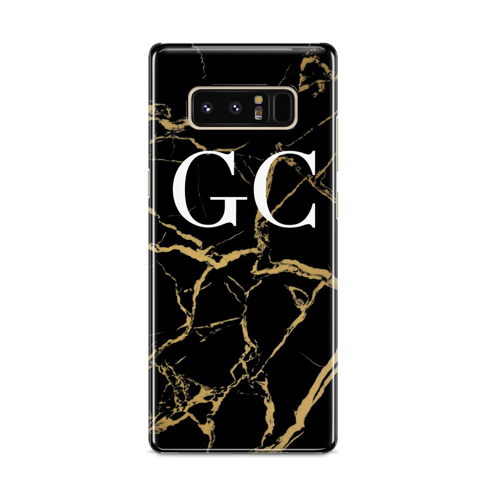 Personalised Gold Black Marble Monogram Samsung Galaxy S8 Case
