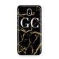 Personalised Gold Black Marble Monogram Samsung J5 2017 Case