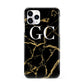 Personalised Gold Black Marble Monogram iPhone 11 Pro 3D Snap Case