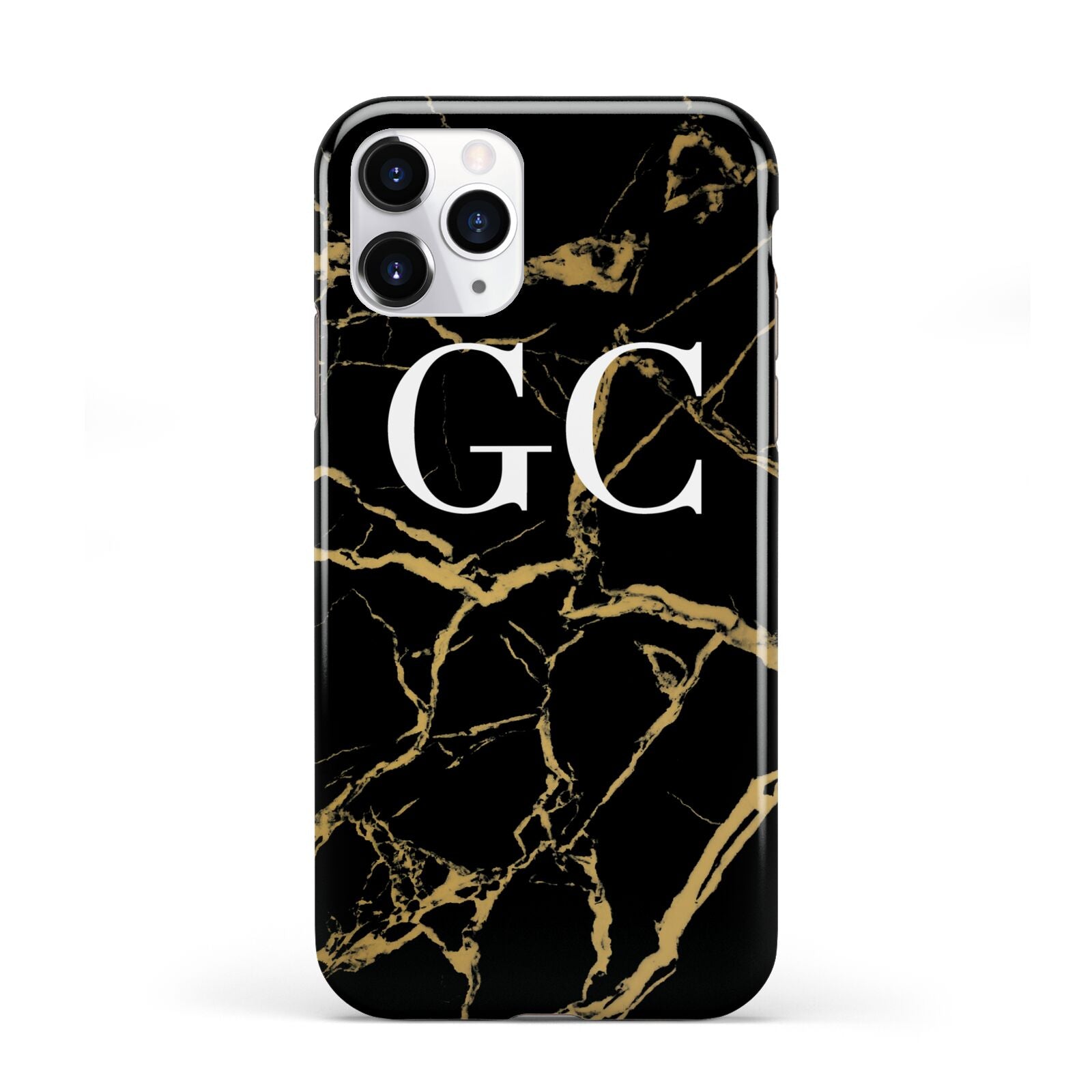 Personalised Gold Black Marble Monogram iPhone 11 Pro 3D Tough Case