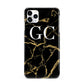 Personalised Gold Black Marble Monogram iPhone 11 Pro Max 3D Snap Case