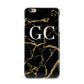Personalised Gold Black Marble Monogram iPhone 6 Plus 3D Snap Case on Gold Phone