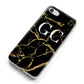 Personalised Gold Black Marble Monogram iPhone 8 Bumper Case on Silver iPhone Alternative Image
