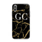 Personalised Gold Black Marble Monogram iPhone X Bumper Case on Silver iPhone Alternative Image 1
