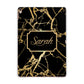 Personalised Gold Black Marble Name Apple iPad Rose Gold Case