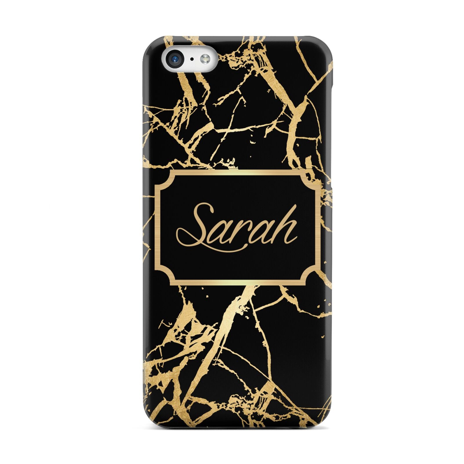 Personalised Gold Black Marble Name Apple iPhone 5c Case