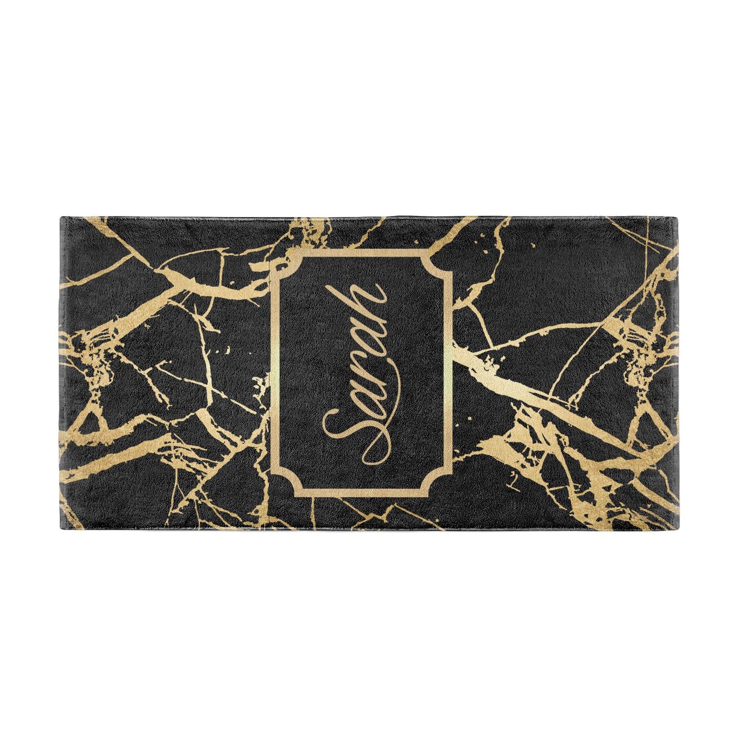 Personalised Gold Black Marble Name Beach Towel Alternative Image