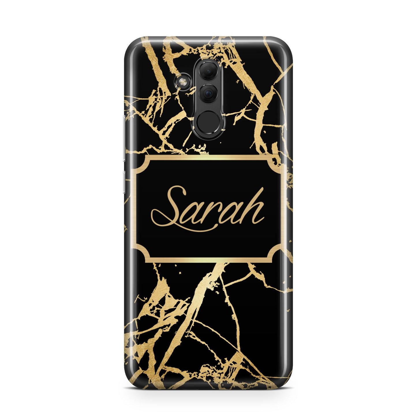Personalised Gold Black Marble Name Huawei Mate 20 Lite