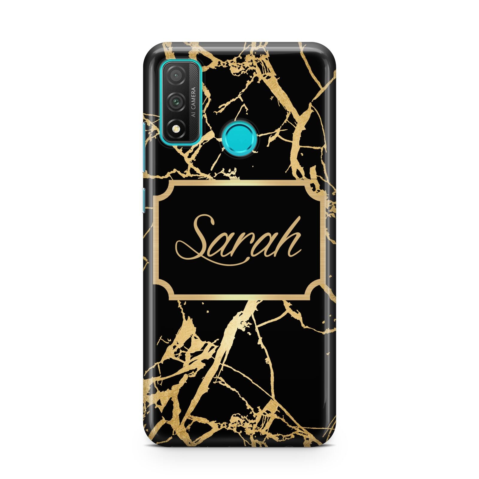 Personalised Gold Black Marble Name Huawei P Smart 2020