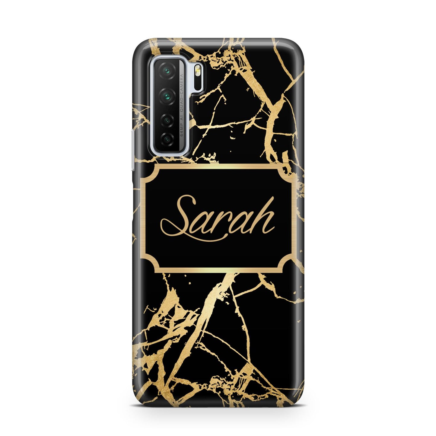 Personalised Gold Black Marble Name Huawei P40 Lite 5G Phone Case