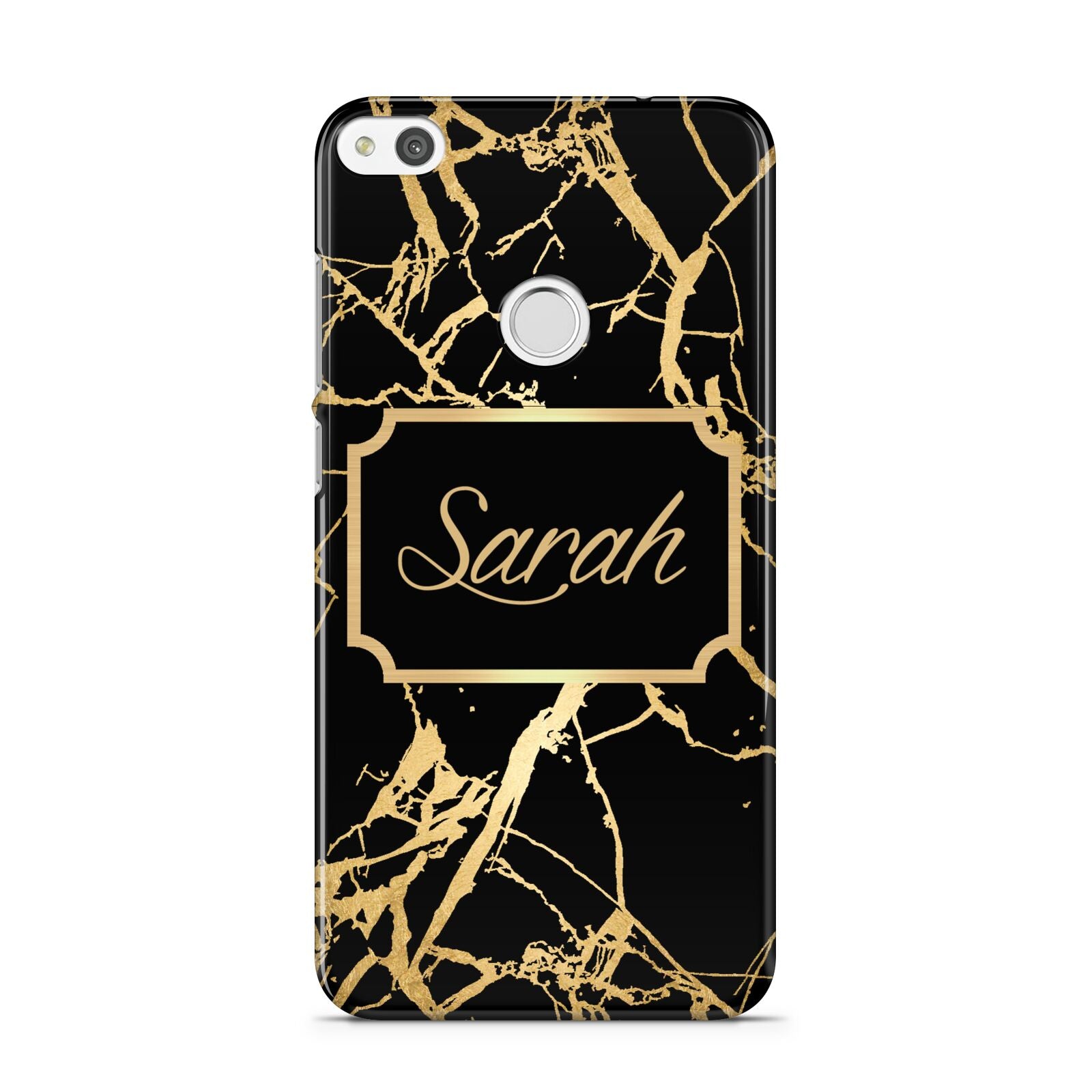 Personalised Gold Black Marble Name Huawei P8 Lite Case