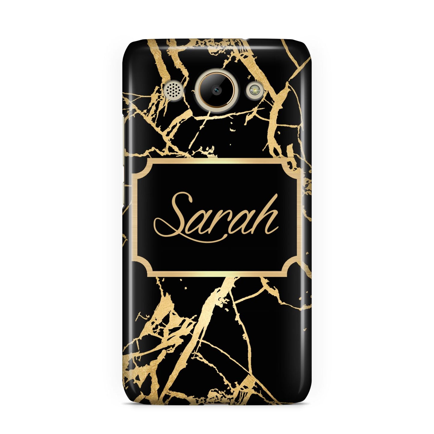 Personalised Gold Black Marble Name Huawei Y3 2017