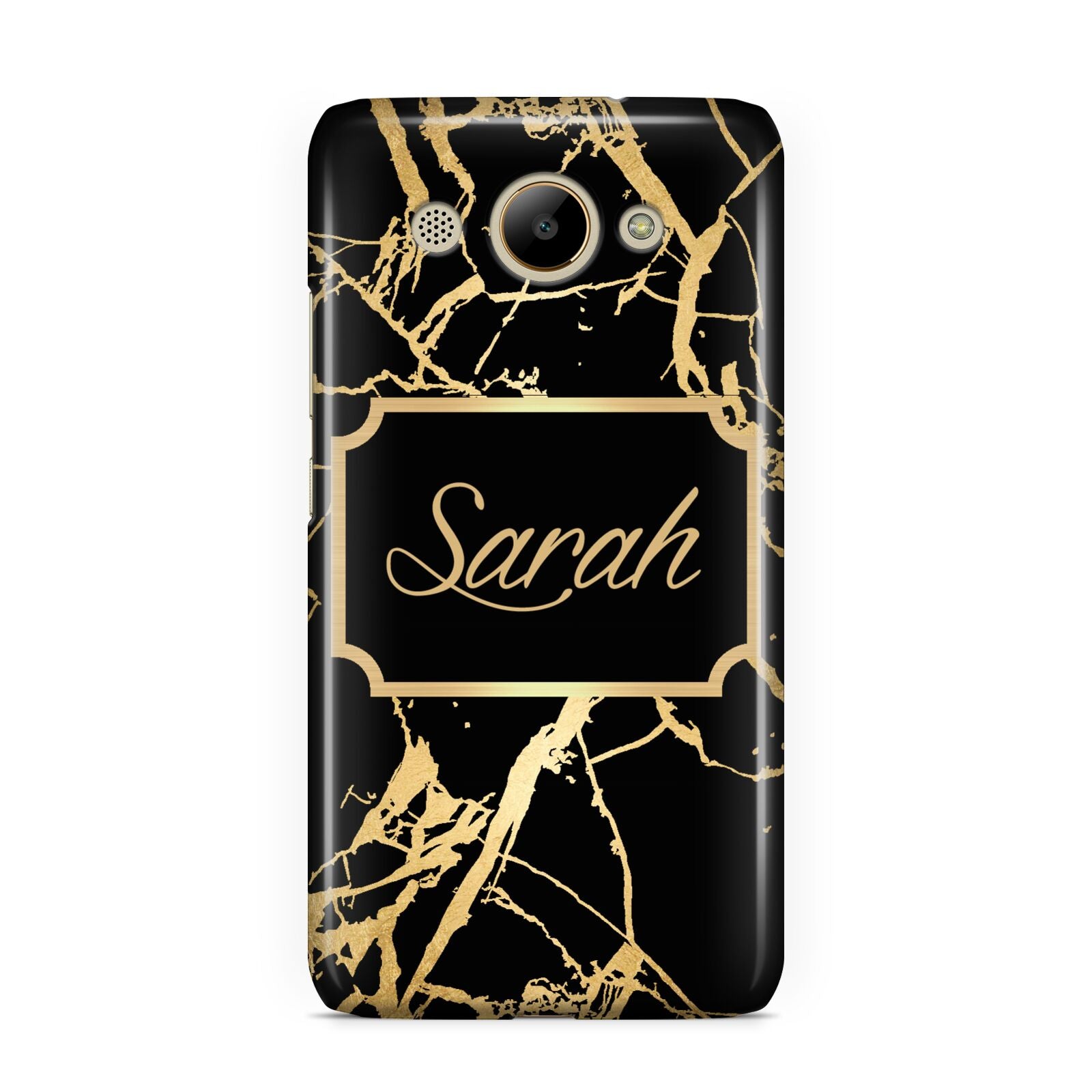 Personalised Gold Black Marble Name Huawei Y3 2017