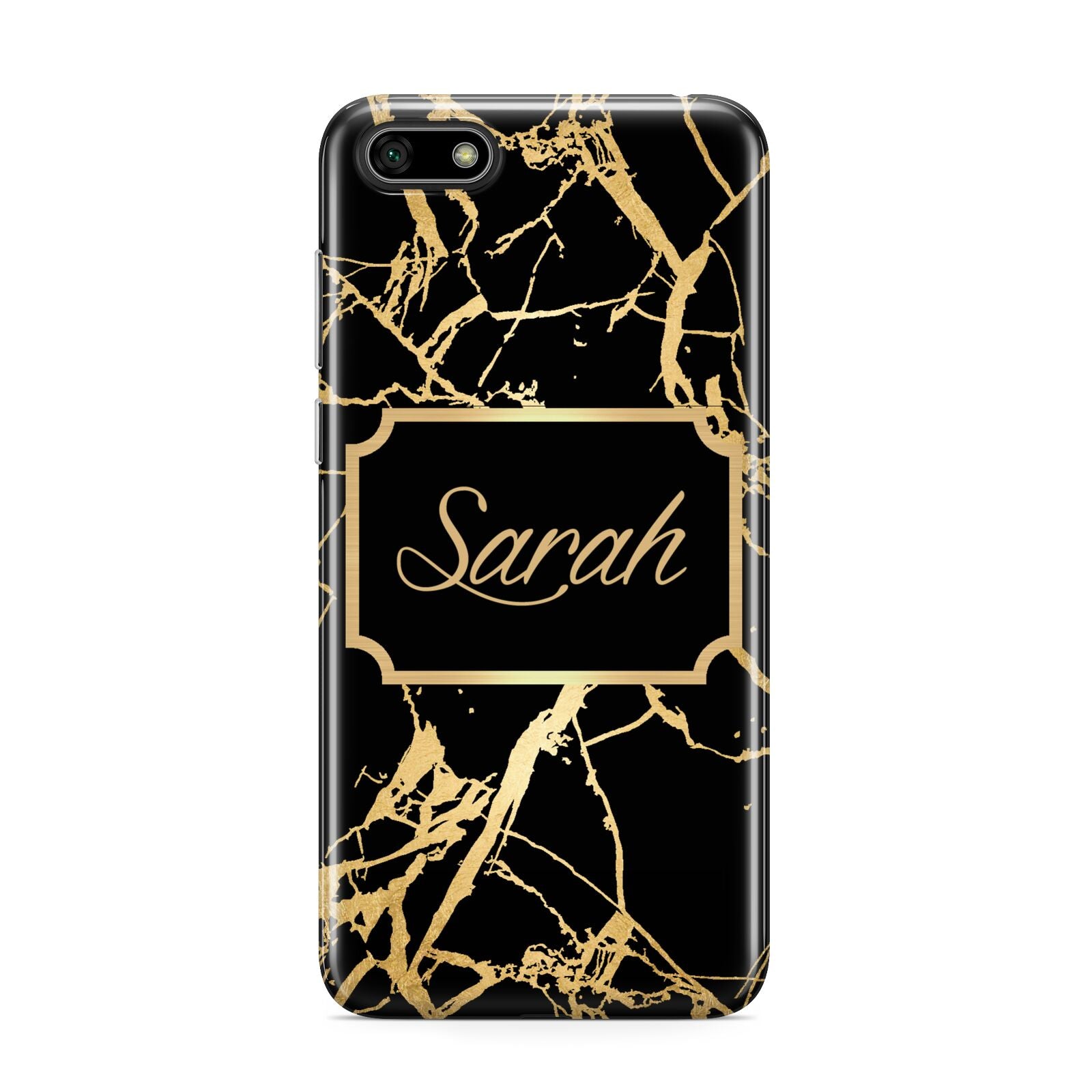 Personalised Gold Black Marble Name Huawei Y5 Prime 2018 Phone Case
