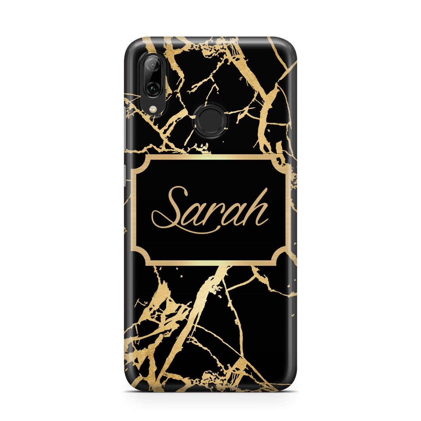 Personalised Gold Black Marble Name Huawei Y7 2019