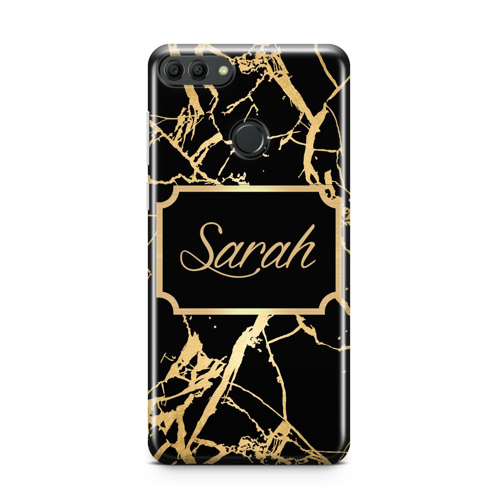 Personalised Gold Black Marble Name Huawei Y9 2018