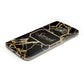 Personalised Gold Black Marble Name Protective Samsung Galaxy Case Angled Image