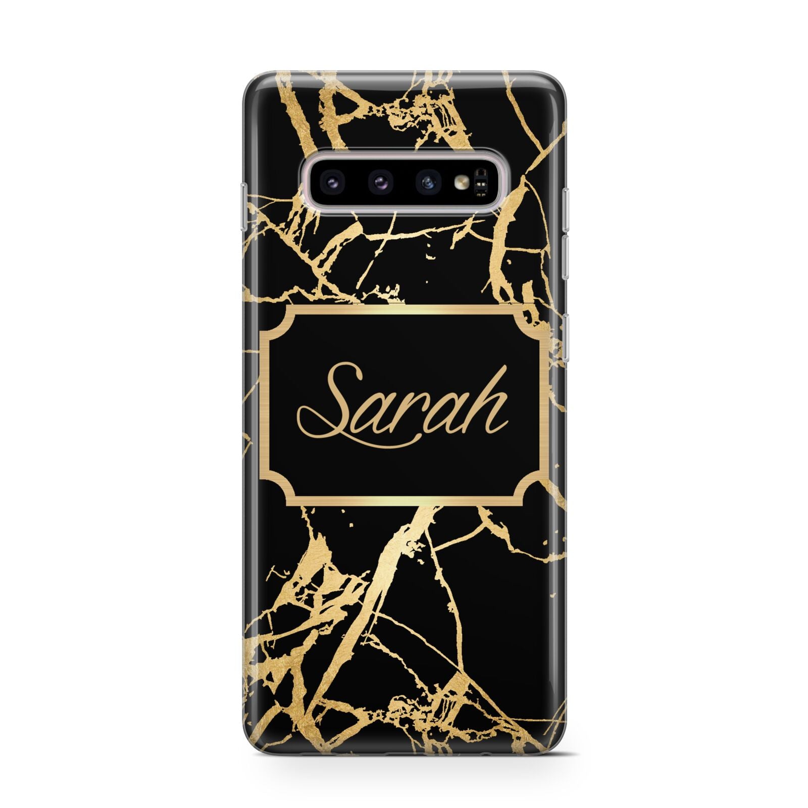 Personalised Gold Black Marble Name Protective Samsung Galaxy Case