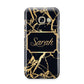 Personalised Gold Black Marble Name Samsung Galaxy A3 2017 Case on gold phone