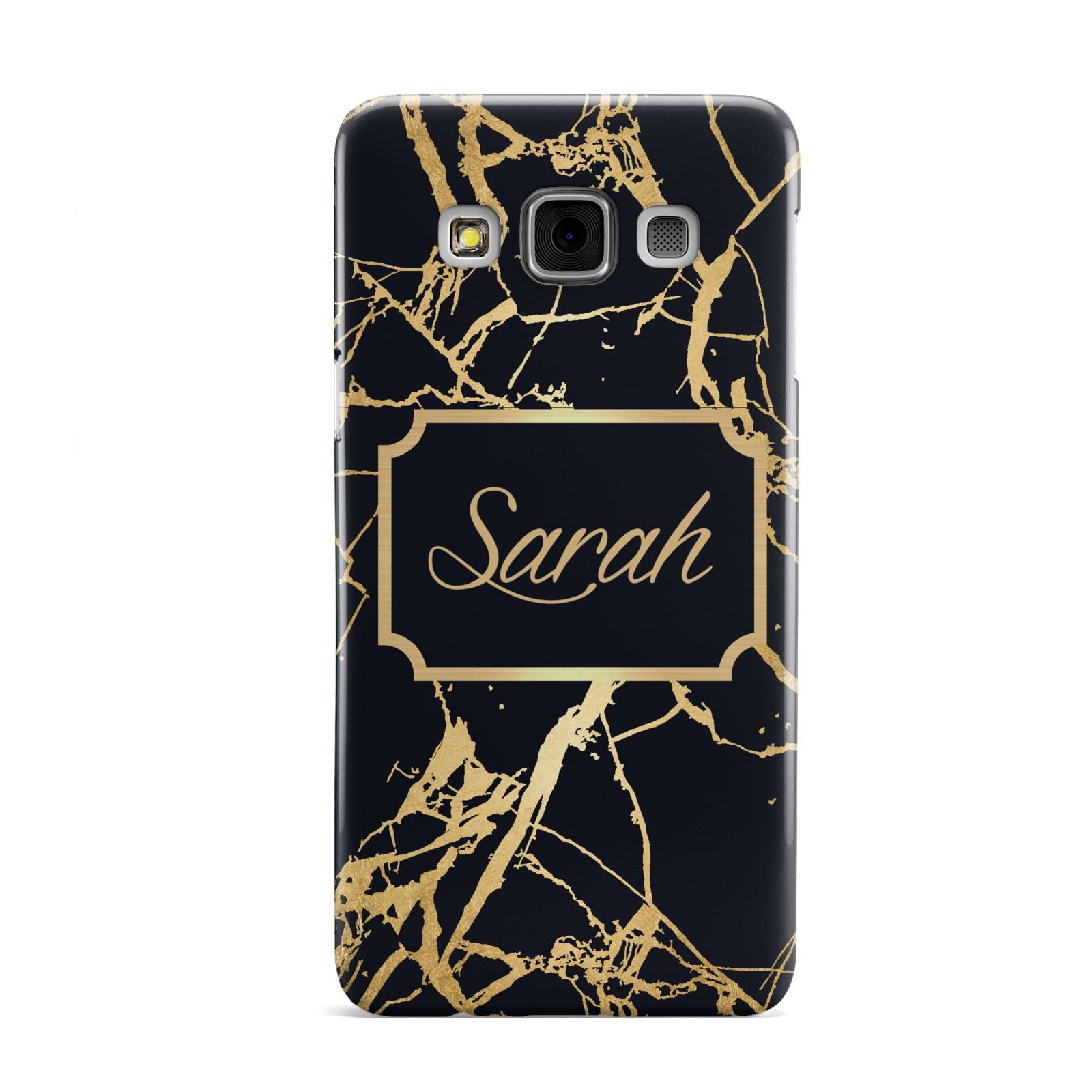 Personalised Gold Black Marble Name Samsung Galaxy A3 Case