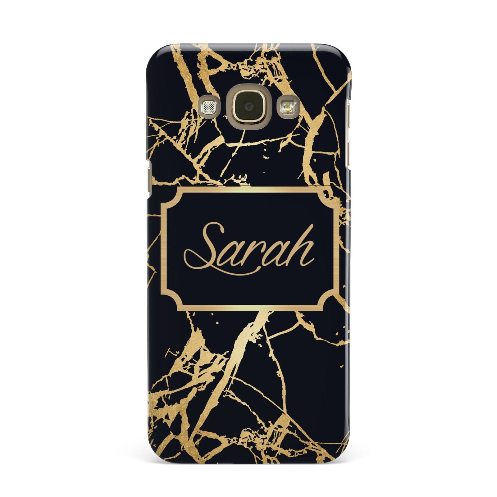 Personalised Gold Black Marble Name Samsung Galaxy A8 Case