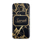 Personalised Gold Black Marble Name Samsung Galaxy Case