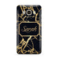Personalised Gold Black Marble Name Samsung Galaxy J7 2016 Case on gold phone