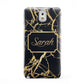 Personalised Gold Black Marble Name Samsung Galaxy Note 3 Case