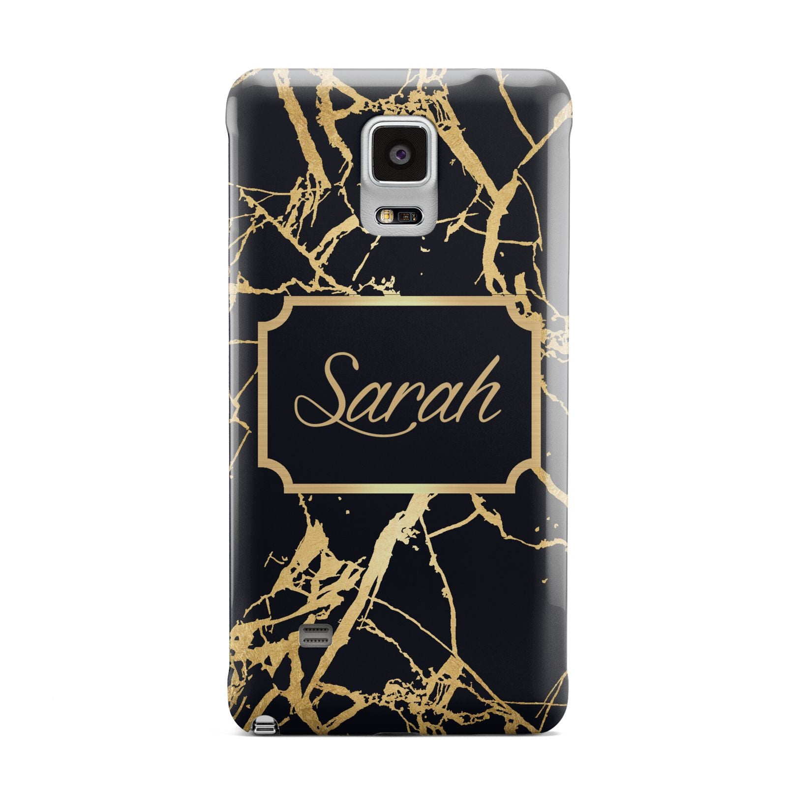 Personalised Gold Black Marble Name Samsung Galaxy Note 4 Case