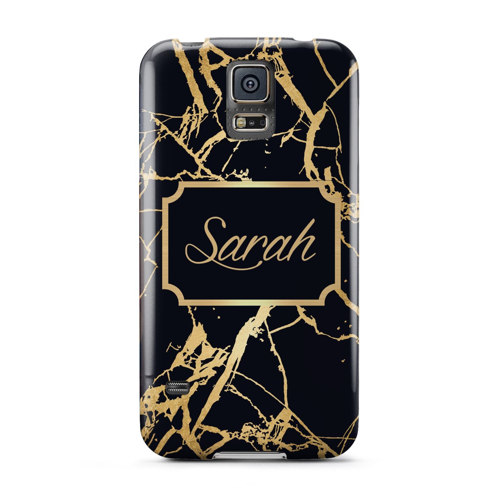 Personalised Gold Black Marble Name Samsung Galaxy S5 Case
