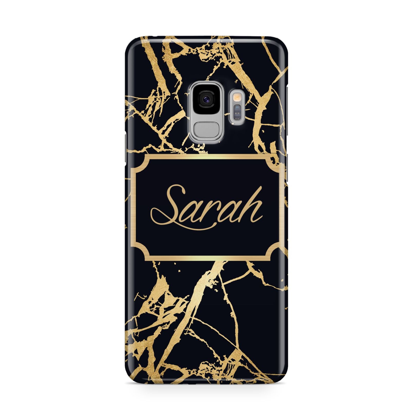 Personalised Gold Black Marble Name Samsung Galaxy S9 Case