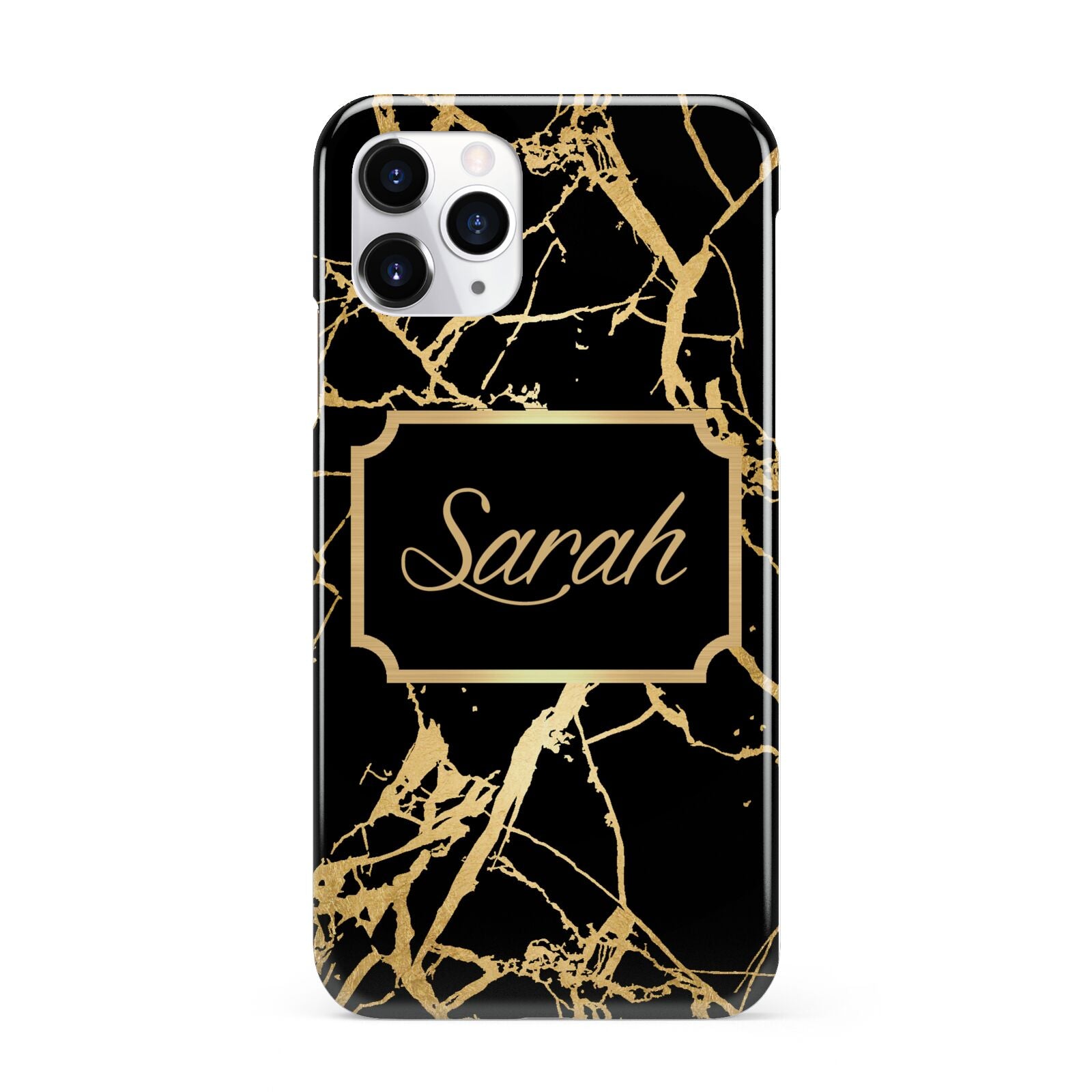 Personalised Gold Black Marble Name iPhone 11 Pro 3D Snap Case