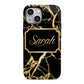 Personalised Gold Black Marble Name iPhone 13 Mini Full Wrap 3D Tough Case