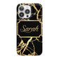 Personalised Gold Black Marble Name iPhone 13 Pro Full Wrap 3D Snap Case