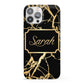 Personalised Gold Black Marble Name iPhone 13 Pro Max Full Wrap 3D Snap Case