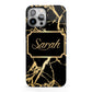 Personalised Gold Black Marble Name iPhone 13 Pro Max Full Wrap 3D Tough Case