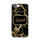 Personalised Gold Black Marble Name iPhone 7 Plus Bumper Case on Silver iPhone